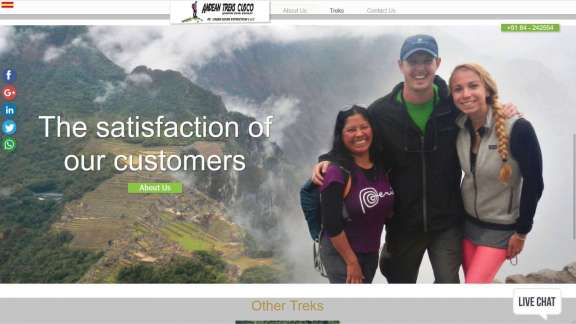 Diseño de la página Web Andean Treks Cusco