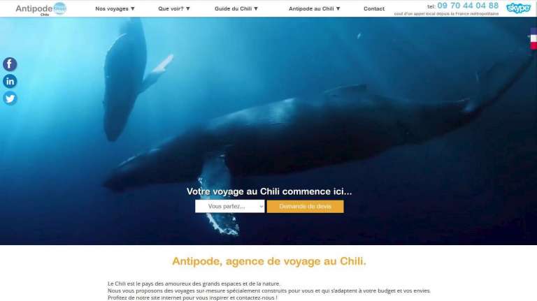 Diseño de la pagina Web Antipode Chile