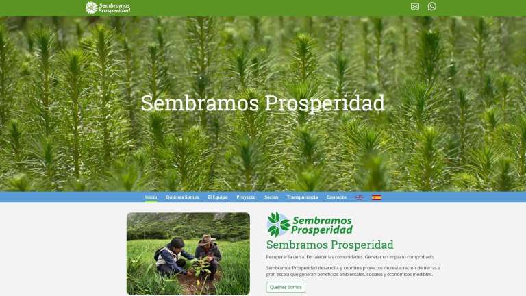 Diseño del sitio Web Sembramos Prosperidad