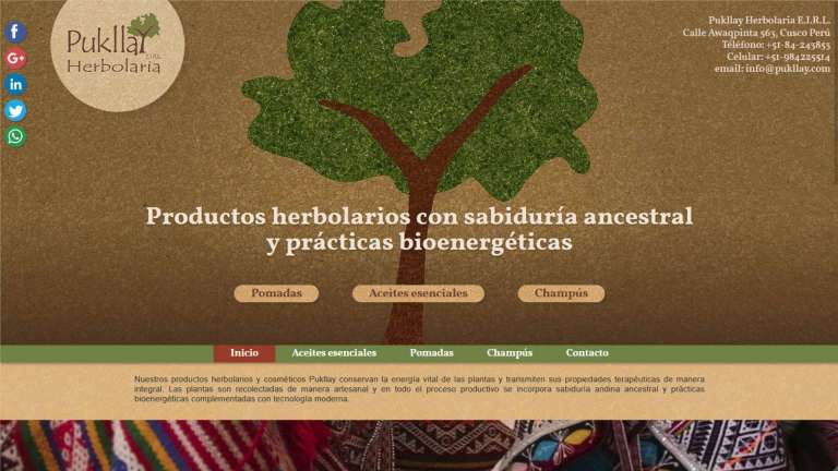 La pagina web de Pukllay herbolaria